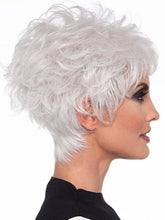 Load image into Gallery viewer, Women Wig Short Hair Realistic Silver White Middle-Aged and Elderly Headgear W98
