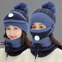 Load image into Gallery viewer, Warm Winter Knit Beanie Hats Breather Valve Mask Women's Fleece-Lined Thickened Earflaps Unisex
