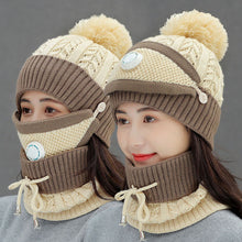 Load image into Gallery viewer, Warm Winter Knit Beanie Hats Breather Valve Mask Women's Fleece-Lined Thickened Earflaps Unisex
