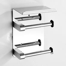 Lade das Bild in den Galerie-Viewer, 304 Stainless Steel Thickened Tissue Holder Handphone-Friendly Dual-Purpose Tissue Box Roll Stand
