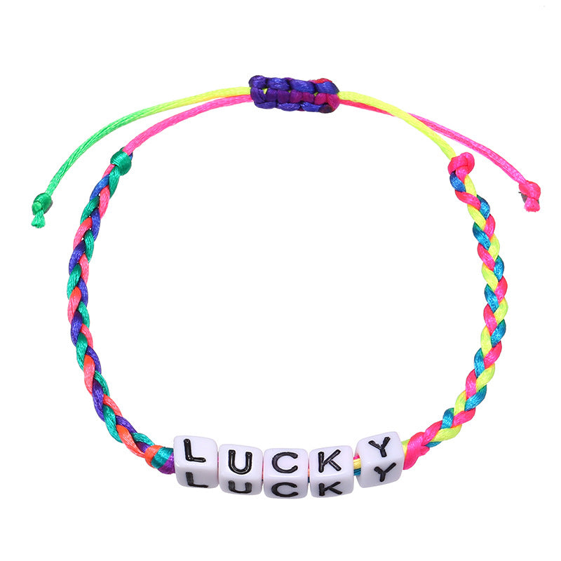 3PCs Words Hand-Woven Children's Bracelet Christmas Children's Day Gifts for Girls