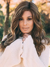 Load image into Gallery viewer, Women Wig Brown Dyed Golden Mid-Length Curly Hair W95
