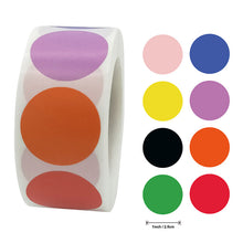 Load image into Gallery viewer, 2x500pcs Christmas Xmas 25mm8 Black Pink Blue Purple Yellow Green Orange round Color Sealed Sticker Label tape
