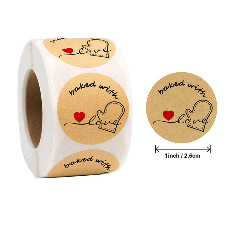 2x500pcs Christmas Xmas Kraft Paper Bakery Thank You for Baking Gift Envelope Sticker Label tape