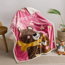 Lade das Bild in den Galerie-Viewer, Lambswool Children's Blanket Quilt Double Thick Flannel Nap Blanket Baby Cover Blanket
