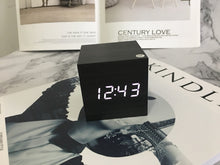Load image into Gallery viewer, Smart Multi-Function Alarm Clock LED Display Luminous Temperature Dual Display Alarm Clock USB Wooden Clock
