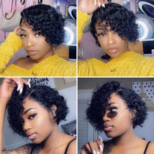 Load image into Gallery viewer, Women Wig Short Curly Hair Partial Small Curly Head Black Headgear W101
