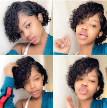 Load image into Gallery viewer, Women Wig Short Curly Hair Partial Small Curly Head Black Headgear W101
