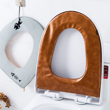 Load image into Gallery viewer, 3pcs Toilet Seat Cover Pads Fishbone Home   Waterproof O-Type Leather  Zipper Happy Day Circle Closestool Cushion
