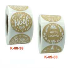 Lade das Bild in den Galerie-Viewer, 2 Rolls Christmas White Font Holiday Decoration Sticker Labels
