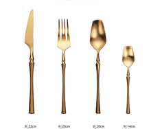 Lade das Bild in den Galerie-Viewer, 304 Stainless Steel Flatware Sets Small Waist Titanium Steak Knife, Fork and Spoon Suit

