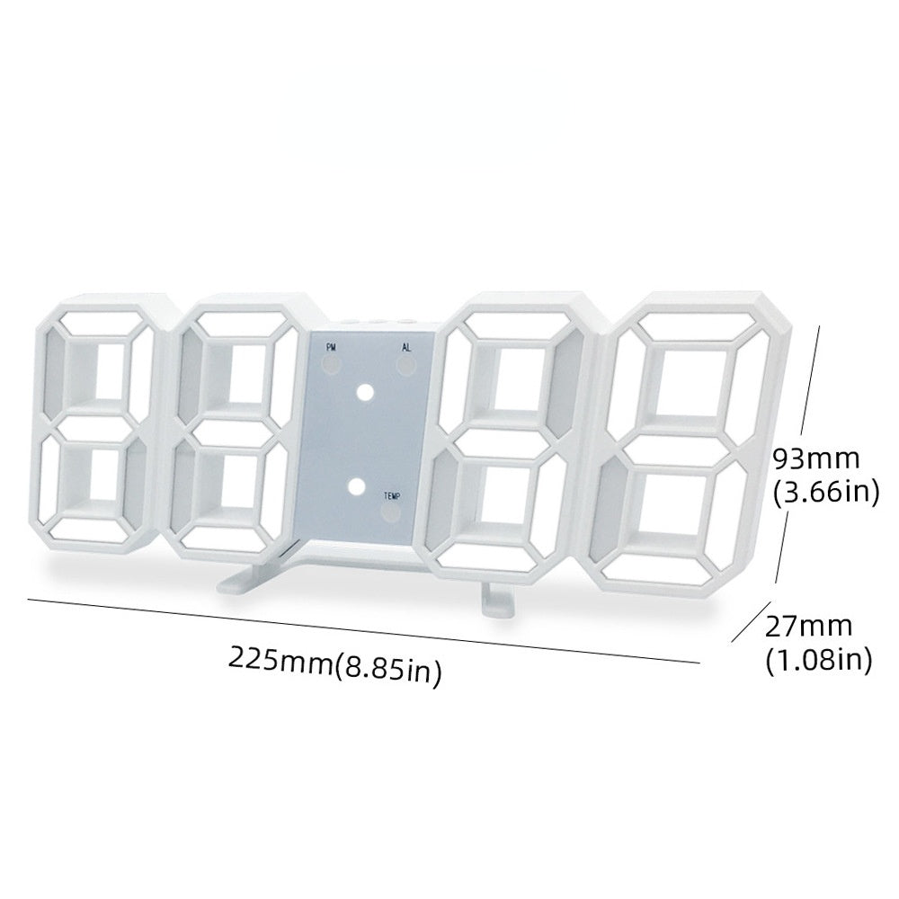 Smart Multi-Function Alarm Clock LED Display 3D Multi-Color Temperature Large Screen Electronic Clock