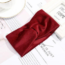 Lade das Bild in den Galerie-Viewer, 2pcs Fashion Female Knots Bow Hair Band Shiny Solid Color Velvet Headband Press Hair Headdress
