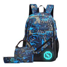Load image into Gallery viewer, Backpack Checked   Schoolbag for Boys Computer Junior High School
