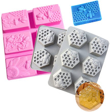 Lade das Bild in den Galerie-Viewer, 1pc 6 Forms 3D Honey Bee Silicone Molds for Home Homemade Soap Aromatherapy Candle Cake Decoration

