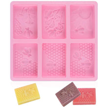 Lade das Bild in den Galerie-Viewer, 1pc 6 Forms 3D Honey Bee Silicone Molds for Home Homemade Soap Aromatherapy Candle Cake Decoration
