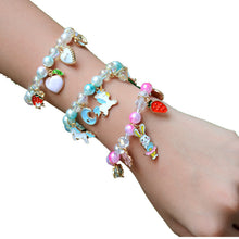 Load image into Gallery viewer, 2Pc Rainbow Beaded Children&#39;s Bracelet Cute Dripping Oil Alloy Christmas Children&#39;s Day Gifts for Girls
