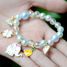 Load image into Gallery viewer, 2Pc Rainbow Beaded Children&#39;s Bracelet Cute Dripping Oil Alloy Christmas Children&#39;s Day Gifts for Girls
