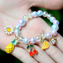 Load image into Gallery viewer, 2Pc Rainbow Beaded Children&#39;s Bracelet Cute Dripping Oil Alloy Christmas Children&#39;s Day Gifts for Girls
