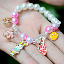 Load image into Gallery viewer, 2Pc Rainbow Beaded Children&#39;s Bracelet Cute Dripping Oil Alloy Christmas Children&#39;s Day Gifts for Girls
