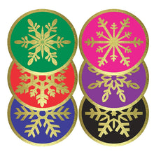 Load image into Gallery viewer, 2x500pcs Christmas Xmas Merry Christmas Red Bronzing Snowflake Christmas Stickers tape
