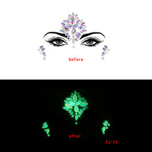 Load image into Gallery viewer, 3pcs EDM Face Stick-on Crystals Halloween Luminous Face Pasters

