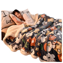 Lade das Bild in den Galerie-Viewer, Duplex Felt Quilt Winter Thicken Thermal Coral Fleece Nap Blanket Flange Sofa Cover Single
