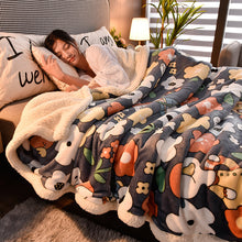 Lade das Bild in den Galerie-Viewer, Duplex Felt Quilt Winter Thicken Thermal Coral Fleece Nap Blanket Flange Sofa Cover Single
