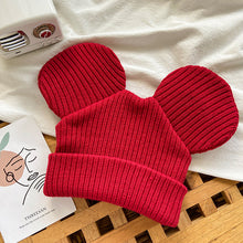 Lade das Bild in den Galerie-Viewer, Warm Winter Knit Beanie Hats  Korean Cute Mickey Head Net Red Men and Women Unisex
