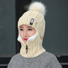 Lade das Bild in den Galerie-Viewer, Warm Winter Knit Beanie Hats Women's Warm Korean Fashion Velvet Cold Protection Scarf Unisex
