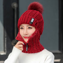 Lade das Bild in den Galerie-Viewer, Warm Winter Knit Beanie Hats Women's Warm Korean Fashion Velvet Cold Protection Scarf Unisex

