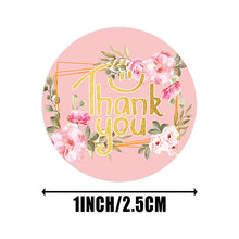 Load image into Gallery viewer, 3*500pcs Xmas Christmas Stickers Roll Labels 8 Kinds of Flower Bronzing Thank You Thank You
