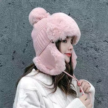 Load image into Gallery viewer, Warm Winter Knit Beanie Hats Wool Women Cold Protection in Winter Earflaps Thickened Windproof Unisex
