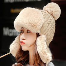 Load image into Gallery viewer, Warm Winter Knit Beanie Hats Wool Women Cold Protection in Winter Earflaps Thickened Windproof Unisex
