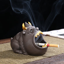 Lade das Bild in den Galerie-Viewer, Ashtray Cow  Funny Cute Creative Ceramic Trend Living Room Windproof Prevent Fly Ash Tide Ashtray

