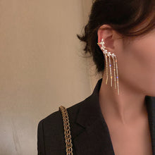 Load image into Gallery viewer, Vintage Women&#39;s Earrings 925 Silver Needle Olive Twig Earrings One-Piece Ear Clip Diamond-Embedded Tassel
