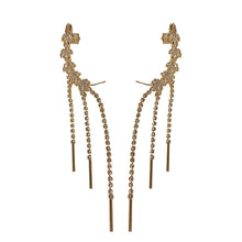 Load image into Gallery viewer, Vintage Women&#39;s Earrings 925 Silver Needle Olive Twig Earrings One-Piece Ear Clip Diamond-Embedded Tassel
