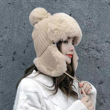 Load image into Gallery viewer, Warm Winter Knit Beanie Hats Wool Women Cold Protection in Winter Earflaps Thickened Windproof Unisex
