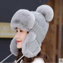Load image into Gallery viewer, Warm Winter Knit Beanie Hats Wool Women Cold Protection in Winter Earflaps Thickened Windproof Unisex
