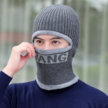 Load image into Gallery viewer, Warm Winter Knit Beanie Hats Scarf One-Piece Men's Fleece Thickened Warm Wool One-Piece Cycling Face Care Cold-Proof Cotton Unisex

