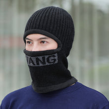 Load image into Gallery viewer, Warm Winter Knit Beanie Hats Scarf One-Piece Men's Fleece Thickened Warm Wool One-Piece Cycling Face Care Cold-Proof Cotton Unisex
