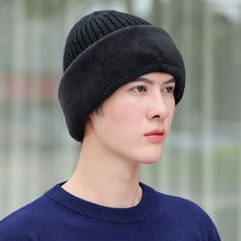 Load image into Gallery viewer, Warm Winter Knit Beanie Hats Scarf One-Piece Men's Fleece Thickened Warm Wool One-Piece Cycling Face Care Cold-Proof Cotton Unisex
