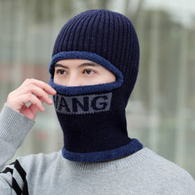 Load image into Gallery viewer, Warm Winter Knit Beanie Hats Scarf One-Piece Men's Fleece Thickened Warm Wool One-Piece Cycling Face Care Cold-Proof Cotton Unisex

