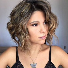 Load image into Gallery viewer, Women Wig Fashion Short Hair Curly Hair Gradient Color Bob Haircut W105
