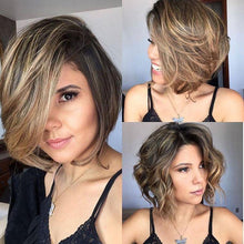 Load image into Gallery viewer, Women Wig Fashion Short Hair Curly Hair Gradient Color Bob Haircut W105
