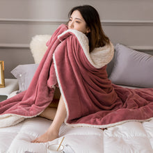 Lade das Bild in den Galerie-Viewer, Autumn and Winter Double-Layer Thickened Warm Berber Fleece Blanket Milk Fiber Cover Blanket Blanket Flannel
