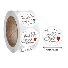 Load image into Gallery viewer, 2x500pcs Xmas Christmas  Stickers Roll Label White Dark Blue Thank You  Your Purchase Love Heart
