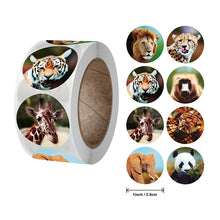 Load image into Gallery viewer, 2x500pcs Xmas Christmas Stickers Roll Label Stationery Encourage Reward Long Strength Elephant Panda Lion Animal Toy
