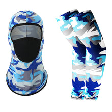 Load image into Gallery viewer, 1 Pair of Sleeves 1 Head Cover Summer Ice Silk Face Mask for Outdoor Cycling
