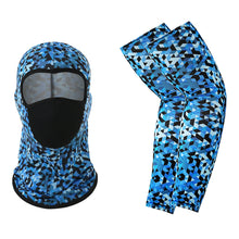 Load image into Gallery viewer, 1 Pair of Sleeves 1 Head Cover Summer Ice Silk Face Mask for Outdoor Cycling
